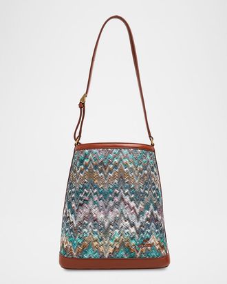 Missoni Zigzag Canvas Bucket Shoulder Bag