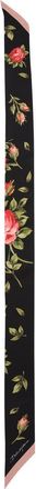 Dolce & Gabbana Rose Bouquet Silk Twill Skinny Scarf in Hn5Zn Bouquet Rose F.nero at Nordstrom