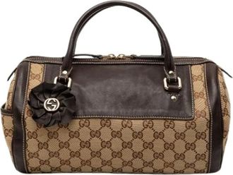 Gucci Pre-owned Handbags, female, Brown, Size: ONE SIZE Pre-owned The Trophy Boston Bag