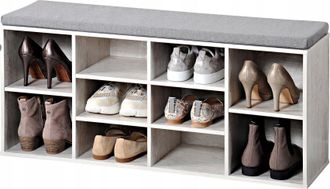 KESPER Mueble Zapatero Moderno Blanco Gris Claro 103,5 Cm