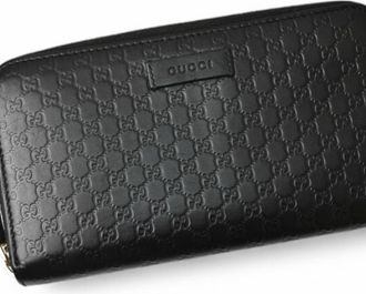 Gucci Black Leather Long Wallet (Bi-Fold) (Pre-Owned)