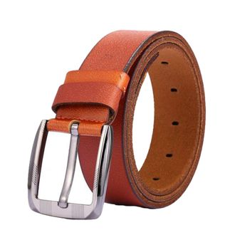 Generic JIER Mens Genuine Leather Casual Belt Classic Leather Pin Buckle Casual Belts with Detachable Alloy Buckle Belt Waistband Waist Cinch Waist Strap (Red