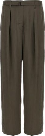 Christophe Lemaire Broeken, Heren, Bruin, S, Polyester, Broek met Riem