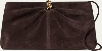 Loeffler Randall Corrine Pleated Suede Clutch Bag