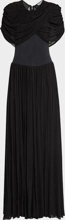 SIMKHAI Nancie Draped A-Line Jersey Gown