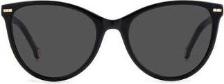 Carolina Herrera 57mm Cat Eye Sunglasses in Black/grey at Nordstrom Rack