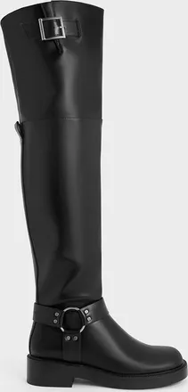 Charles & Keith Davina Buckled Thigh-High Boots