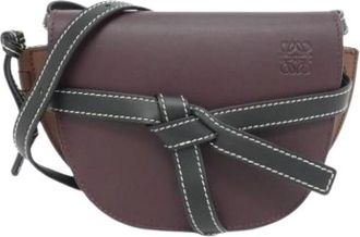 Loewe Pre-owned Schoudertas - Dames - Vintage Schoudertas - Paars - ONE Size - Leer - Vintage