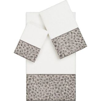 Linum Home Textiles Spots 3-Piece Embellished Towel - White at Nordstrom Rack