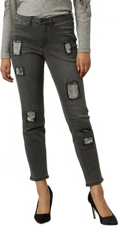 Joseph Ribkoff Patchwork Pant In Grey