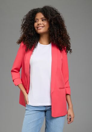 Laura Scott Longblazer LAURA SCOTT, Damen, Gr. 34, hellrot, Web, Obermaterial: 90% Polyester, 10% Elasthan. Futter: 100% Polyester, figurbetont h&uuml;ftbedeckend, Bla