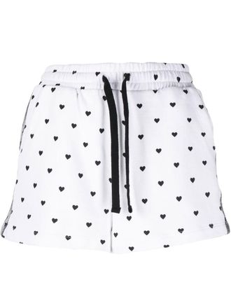 Red Valentino Shorts con stampa a cuori - Bianco