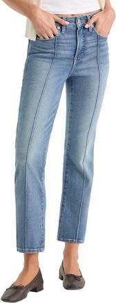 Good American Soft-Tech Good Legs Seamed Ankle Straight Leg Jeans in Indigo1238 at Nordstrom, Size 10