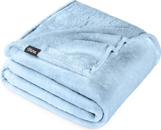 Bare Home Microplush Fleece Blanket in Light Blue at Nordstrom, Size Full
