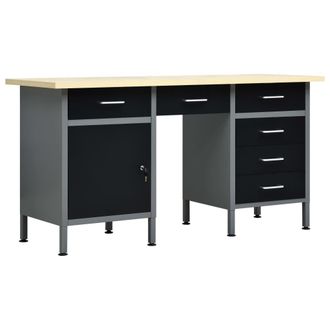 vidaXL Vidaxl - Banco Da Lavoro Nero 160x60x85 Cm In Acciaio