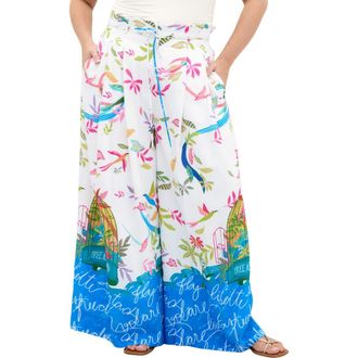 City Chic Free Spirit Paperbag Waist Wide Leg Pants at Nordstrom, Size Xxxs