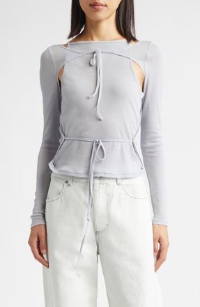 ECKHAUS LATTA Flip Tie Front Top in Tide at Nordstrom, Size X-Small