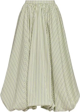 Cinq &agrave; Sept Sophie Stripe Cellah Skirt in Ivory/Lime at Nordstrom, Size 10