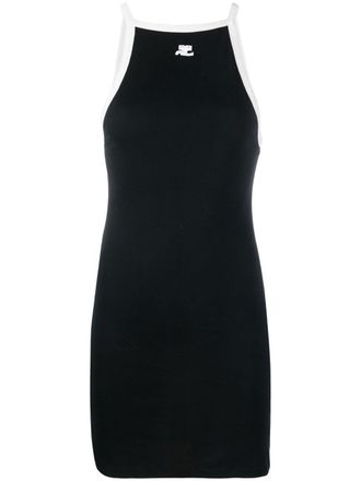Courrèges sleeveless cotton mini-dress - Black