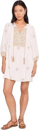 Vince Camuto Mini Dress With Neck Tie Womens Dress Camel : XS, Nylon/Rayon