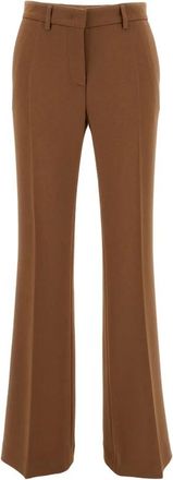 Alberto Biani Broeken, Dames, Beige, M, Polyester, Wide Leg Cady Broeken