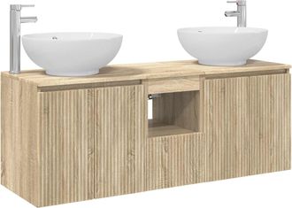 vidaXL Juego De Muebles De Ba&ntilde;o 3 Uds. Roble Sonoma Vidaxl