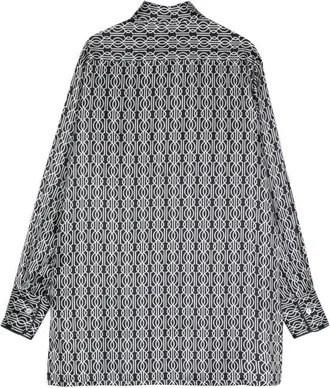 Kiton Womens Abstract Pattern Print Silk Shirt Ss24 W