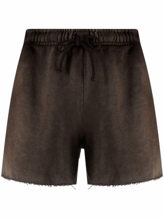 Cotton Citizen faded raw-cut track shorts - women - Cotton - S - Green