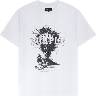 Purple WHITE Textured Sky High T-shirt