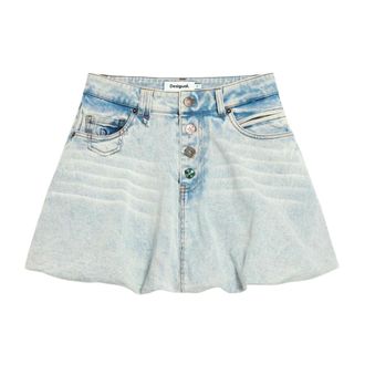 Desigual Denim Skirts, female, Blue, Size: XS Fal_Globo Mini Skirt