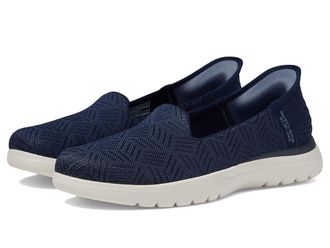 Skechers On-The-Go Flex - Clover Hands Free Slip-Ins Womens Flat Shoes Navy : 6.5 B - Medium