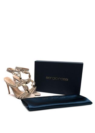 Sergio Rossi Ecru Scarpe Donna Sandal Size 36.5