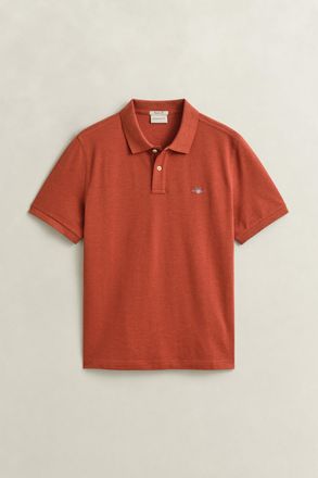 GANT Men Regular Fit Polo Shirt (XXXL) IRON RED MELANGE