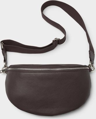 Simons Womens Metallic-accent pebbled leather belt bag Exclusive collection from Italy