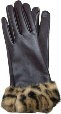 MARCUS ADLER Faux Leather Gloves with Faux Fur Cuff in Leopard at Nordstrom Rack
