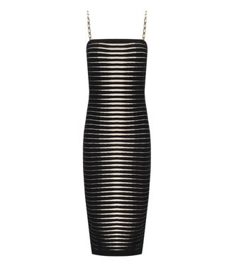 Elisabetta Franchi ABITO MIDI ZEBRA JACQUARD NERO ELISABETTA FRANCHI