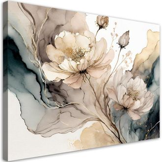 Artgeist Quadro su tela, Fiori astratti ad acquerello - 100x70