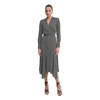 Elisabetta Franchi Viscose Polka Dot Midi Jurk - Dames - Jurken - Zwart - Maat: XS Viscose
