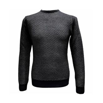 L.B.M. 1911 L.b.m. 1911, Truien & Vesten, Heren, Blauw, M, Wol, Slimfit Honingraat Trui met Contrastdetails