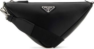 Prada Black Leather Triangle Crossbody Bag