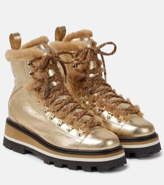 Jimmy Choo London Stivaletti Chike in pelle e shearling