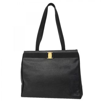 Ferragamo Black Leather Tote Bag (Pre-Owned)