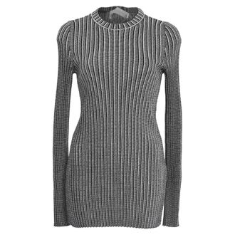 Victoria Beckham Metallic Body-Con Rib Mini Dress in Grey Acetate