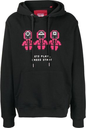 Mostly Heard Rarely Seen Pink Trio drawstring hoodie - men - Cotton/Spandex/Elastane - S - Black