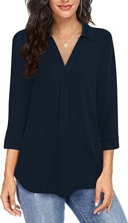 Generic Summer Clothes for Women Womens Black Shirt Summer Tops Green Henley Shirt Womens Puff Short Sleeve Top T Shirts for Women UK Half Shirts Womens Fashi