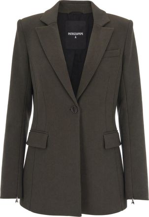 Patrizia Pepe Fitted Single-Breasted Zippered Cuffs Blazer