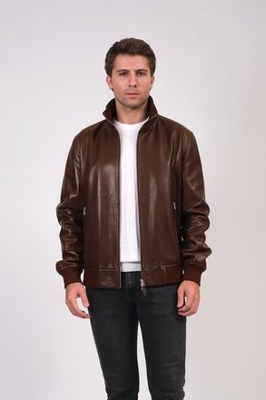 FURNIQ Arthur Leather Jacket in Brown at Nordstrom, Size Xxx-Large