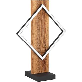 Loops Stylish Black & Brown Rustic LED Table Lamp for Indoor Home Decor