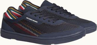 Orlebar Brown Larson O.B Stripe Shoe You Can Swim in Navy/orange/aquamarine at Nordstrom, Size 10