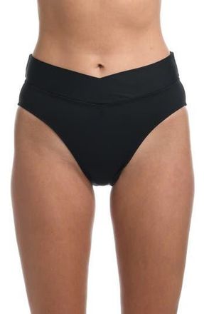 La Blanca Island Goddess Crossover High Waist Bikini Bottoms in Black at Nordstrom Rack, Size 10